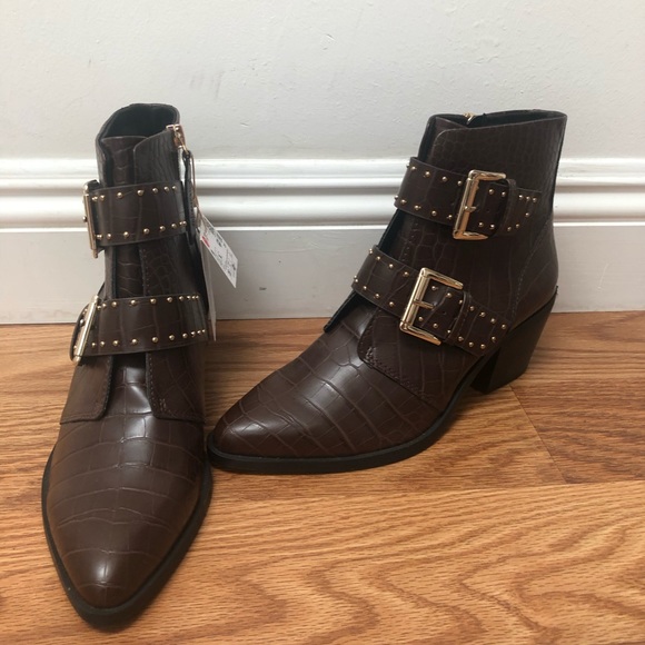 Stradivarius mic croc buckle heeled boots - Picture 2 of 2